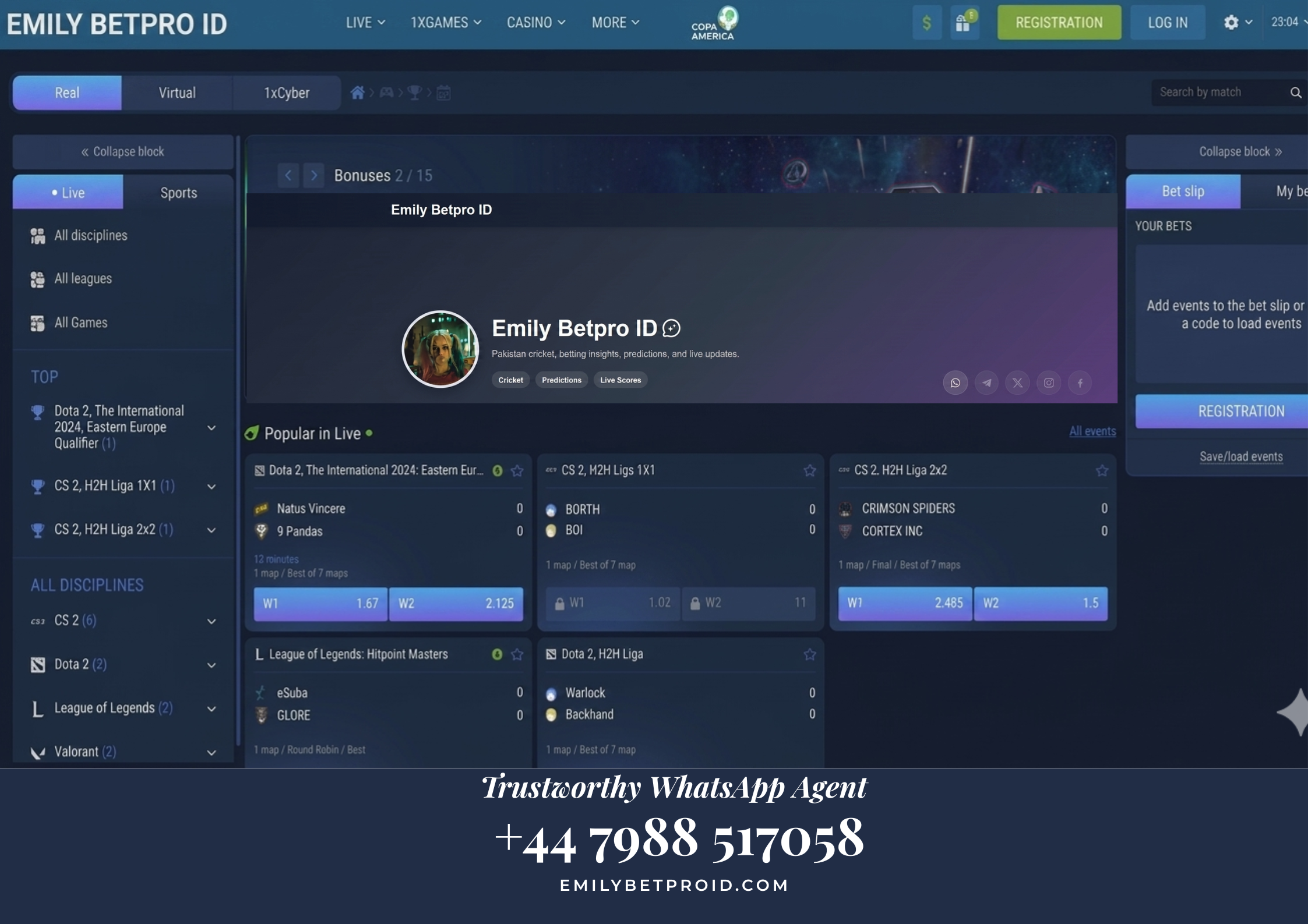 Alt Text: Best PSL 2026 betting website Pakistan guide featuring Emilybetproid.com and verified WhatsApp agent contact +447988517058.